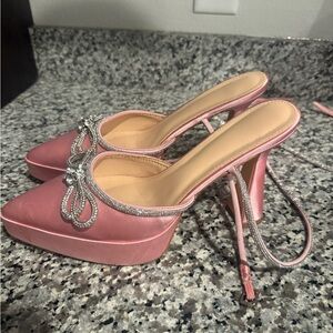 Elegant Pink Satin Women's Heels